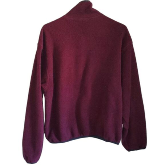 Woolrich Vintage Polartec Fleece Mock Neck Burgundy Pullover Snap Sweatshirt Med - Picture 3 of 12
